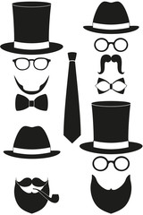 Icon art poster man father dad day avatar element set.