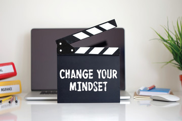 Cinema Clapper with Change Your Mindset word