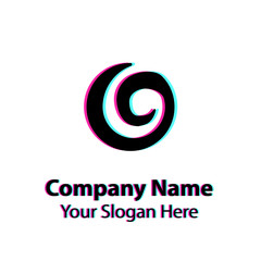 Abstract logo design with glitch effect on white background, Abstract graphic icon, logo design template, symbol for company