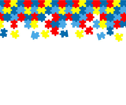 Colorful autism awareness puzzle background