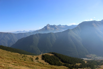 Piedmont mountain at sunset