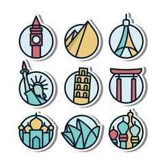 Fototapeta premium Landmark vynil sticker icon