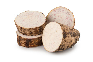 Group of Taro Root Isolated on White Background