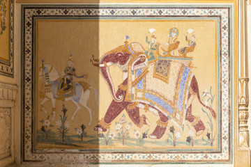 historic wall painting in Nahargarh Fort, Jaipur, Rajasthan, India © Henning Marquardt