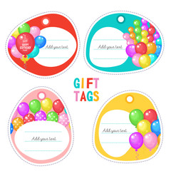 A set of holiday tags. Happy birthday! Vector clipart.