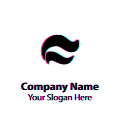 Abstract logo design with glitch effect on white background, Abstract graphic icon, logo design template, symbol for company