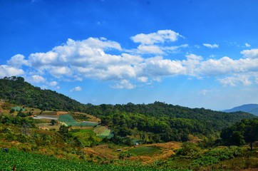 Fototapeta na wymiar Mountains and beautiful sky in Chiangmai Thailand