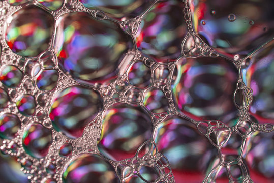 soap bubbles close up in the detail - macro photography