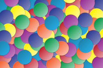 illustration of colourful paper art circle background,paper craft party style