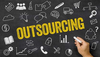 Tafel mit Icons und Text - Outsourcing