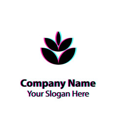 Abstract logo design with glitch effect on white background, Abstract graphic icon, logo design template, symbol for company