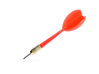 Red throwing dart isolated on white background