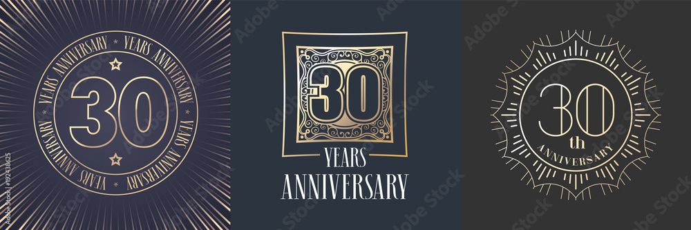 Wall mural 30 years anniversary vector icon, logo set