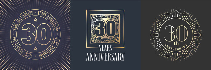 30 years anniversary vector icon, logo set