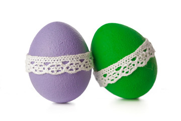 easter eggs isolated on white