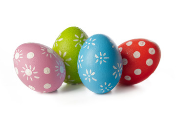 easter eggs isolated on white
