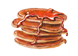 Watercolor pancakes