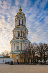 Fototapeta na wymiar Great Lavra Bell Tower in Kiev Pechersk Lavra Monastery complex in Kyiv, Ukraine