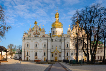 Fototapeta na wymiar Dormition Cathedral in Kiev Pechersk Lavra Monastery complex in Kyiv, Ukraine