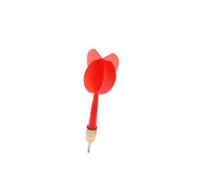 Red throwing dart isolated on white background