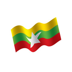 Myanmar flag, vector illustration