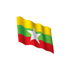 Naklejka premium Myanmar flag, vector illustration