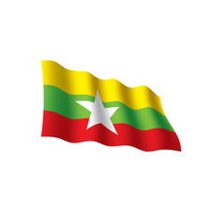 Myanmar flag, vector illustration