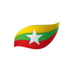 Myanmar flag, vector illustration
