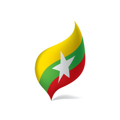 Myanmar flag, vector illustration