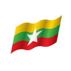 Myanmar flag, vector illustration