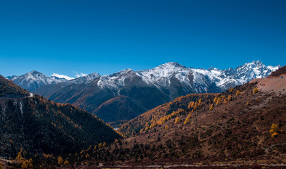 Mountain scenery near Yubeng, a village in the Meili Snow Mountains,Yubeng, Yunnan Province, People's Republic of China.