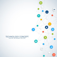 Geometric graphic background communication. Cloud computing and global network connections concept design. Big data complex with compounds. Digital data visualization. Scientific cybernetic vector.
