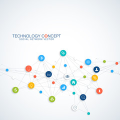 Abstract business vector infographic. Cloud computing and global network connections concept design. Scientific business template with icons for brochure, diagram, workflow, timeline, web design.