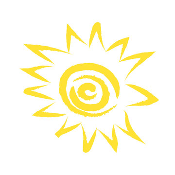 Odręcznie narysowane słońce