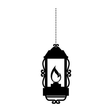 kerosene lantern hanging icon vector illustration design