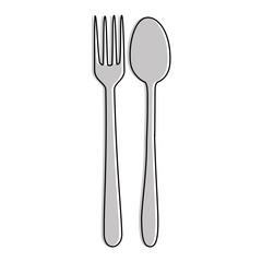 fork and spoon cutlery isolated icon vector illustration design