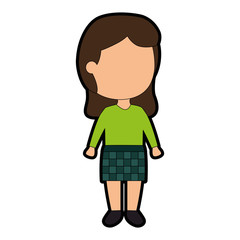 cute little girl character vector illustration design