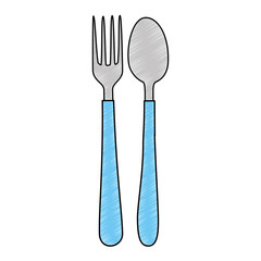 spoon and fork cutlery isolated icon vector illustration design