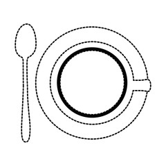 delicious coffee cup with spoon vector illustration design