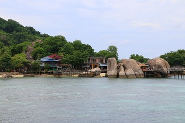 Koh Nang Yuan island, Thailand, July 2017. View of the beautiful touristic island.
