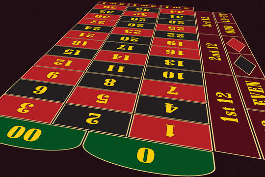 American Roulette Table perspective raster illustration