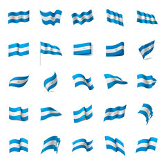 Fototapeta premium Nicaragua flag, vector illustration