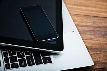 keyboard with phone and tablet pc