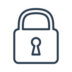 Lock icon on white background.