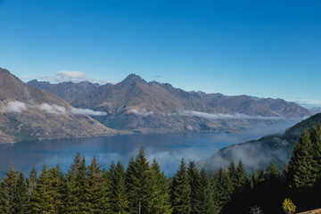 Fototapeta na wymiar Queenstown downtown with the remarkable range, South island, New Zealand