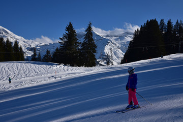 Fototapeta na wymiar Ski à Lensk dans l'Oberland bernois en Suisse