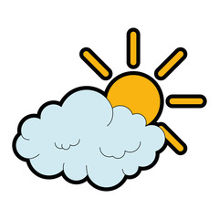 summer sun with clouds vector illustration design