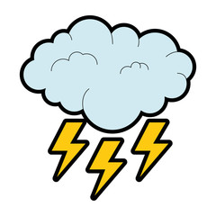 weather cloud rainy with rays vector illustration design