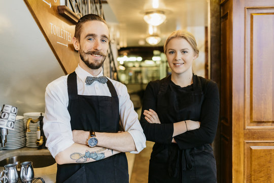 Waiters at bakery in Sweden