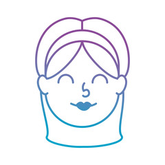 cute little girl head character vector illustration design